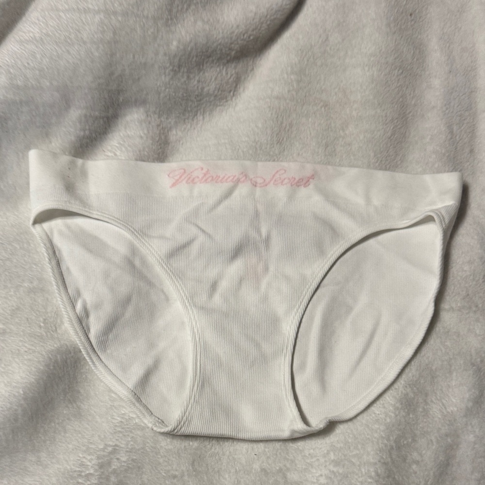 Victoria's Secret White and Pink Bikini Panties